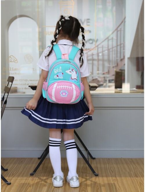 Shein Girls Unicorn Graphic School Bag