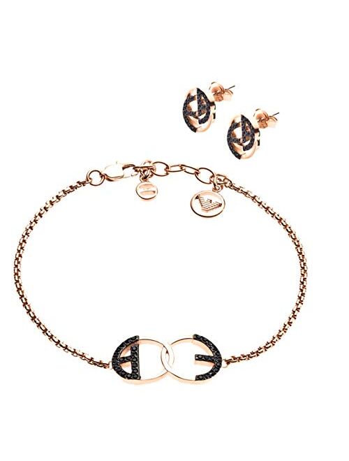 Emporio Armani Women's Rose Gold-Tone Bracelet & Earrings Gift Set with Gift Box