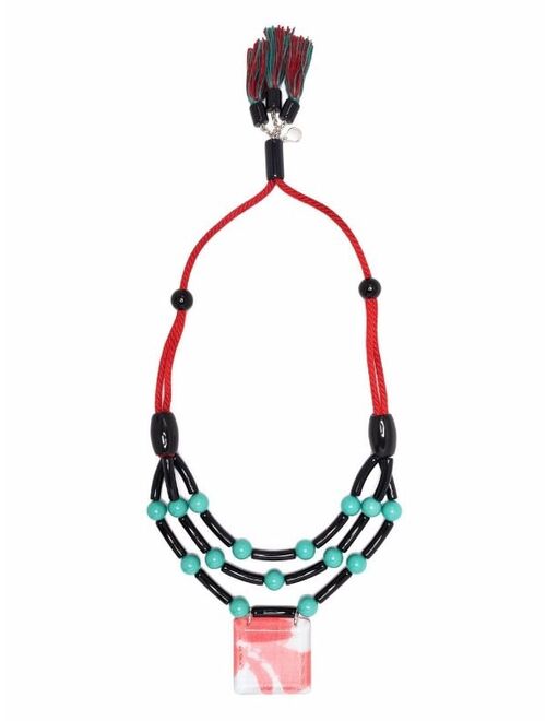 Emporio Armani bead-embellished pendant necklace