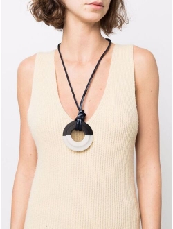 oversized circular-pendant necklace