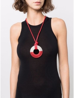 oversized circular-pendant necklace