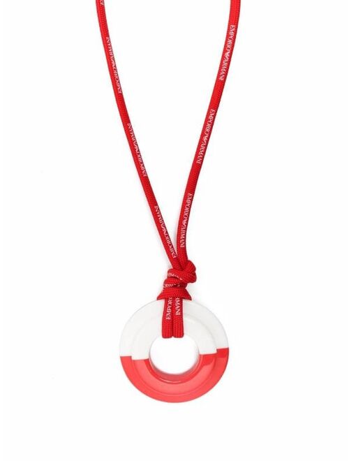 Emporio Armani oversized circular-pendant necklace
