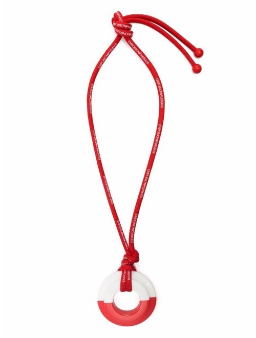 Emporio Armani oversized circular-pendant necklace