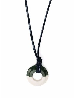 oversized circular-pendant necklace