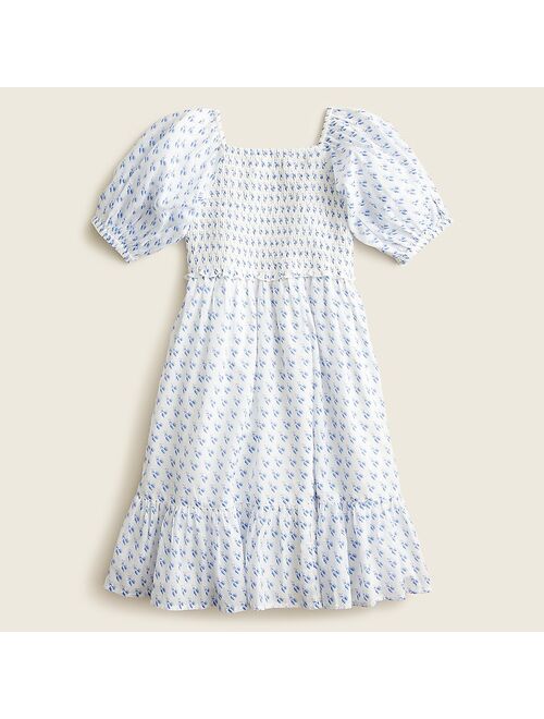 J.Crew Girls' tiered puff-sleeve dress in floral