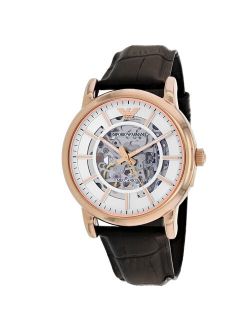 Men's Classic Brown Leather Strap Skeleton Dial Dress Watch AR1983