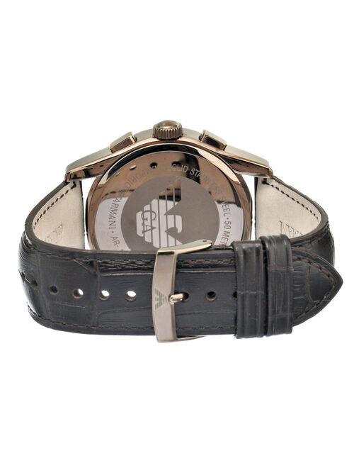 Emporio Armani Men's Emporio Chrono Brown Croco Leather Strap Watch
