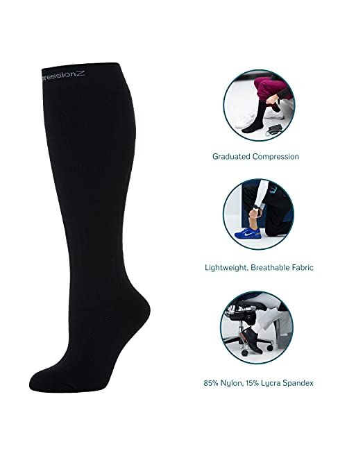 CompressionZ Compression Socks For Men & Women 30-40 mmHG Tight Stockings