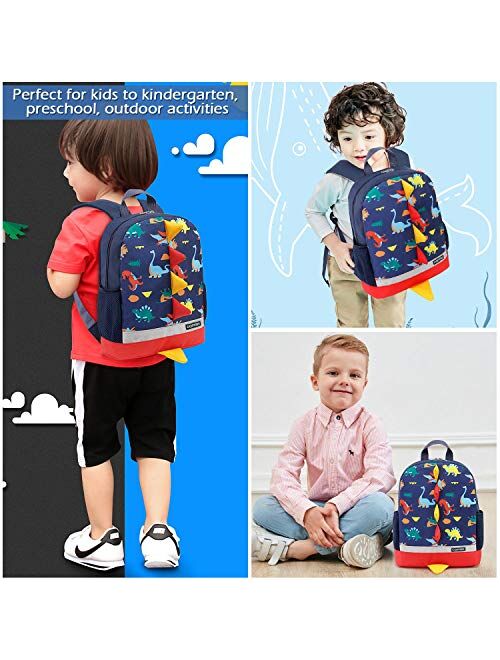 Cosyres Toddler Backpack Dinosaur Preschool for Boys Girls with Leash Chest Strap,Toddler Rucksack Kids School Bag for Boys 3-5 Years 33x10x27cm/13x3.9x10.6in