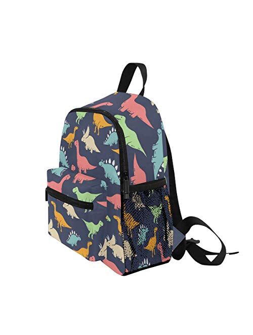 Orezi Cute Kid's Toddler Backpack Dinosaur Schoolbag for Boys Girls,Kindergarten Children Bag Preschool Nursery Travel Bag with Chest Clip(Colorful Dinosaur)