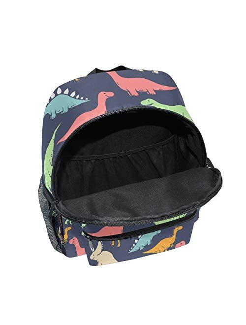 Orezi Cute Kid's Toddler Backpack Dinosaur Schoolbag for Boys Girls,Kindergarten Children Bag Preschool Nursery Travel Bag with Chest Clip(Colorful Dinosaur)