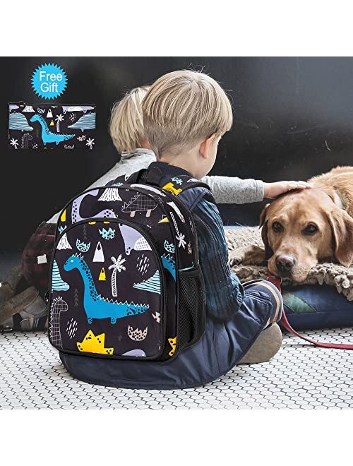 Agsdon Toddler Backpack for Boys, 12" Dinosaur Preschool Kids Bookbag, Cute Animal Kindergarten Schoolbag