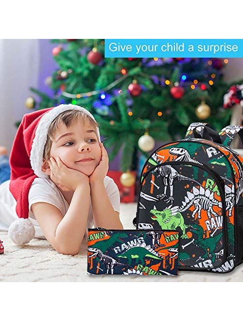 Ccjpx Toddler Backpack, 12.5” Dinosaur Preschool Bookbag for Boys Cute Kindergarten School Bag