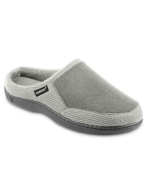 Men's isotoner Microterry and Waffle Travis Hoodback Slippers