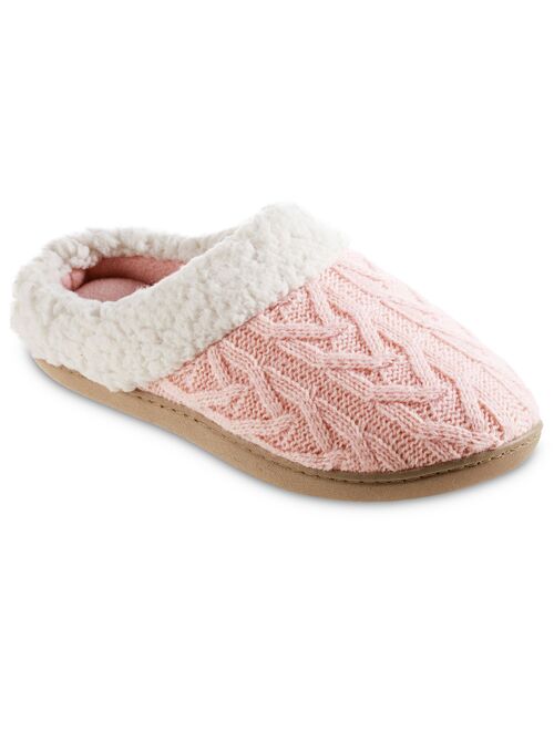 Women's isotoner Cable Knit Alexis Hoodback Slippers
