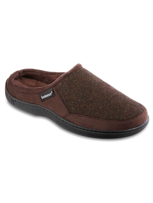 Men's isotoner Herringbone Logan Hoodback Slippers