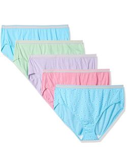 Women's Plus Size Hi-Cut Fit for Me 5 Pack Cotton Panties