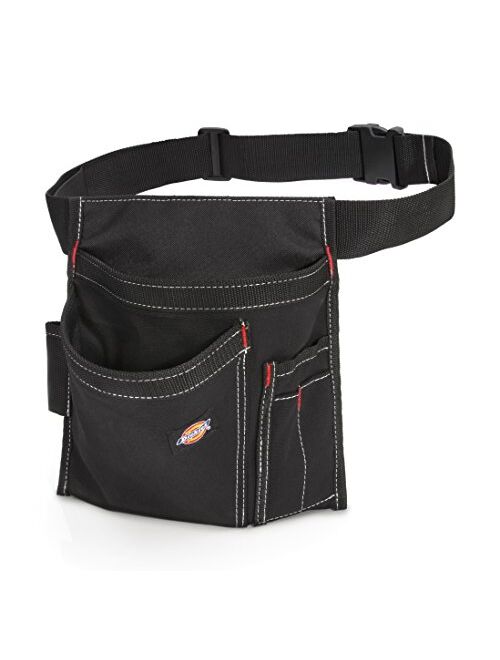 Dickies 5-Pocket Single Side Tool Belt Pouch/Work Apron, Durable Canvas Construction, Adjustable Belt for Custom Fit, Black