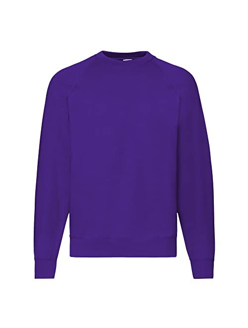 Fruit Of The Loom Men's Raglan Sleeve Belcoro Sweatshirt Purple