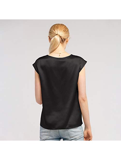 LilySilk Blouse for Women Silk Tops for Ladies Summer Cool Comfy Charmeuse