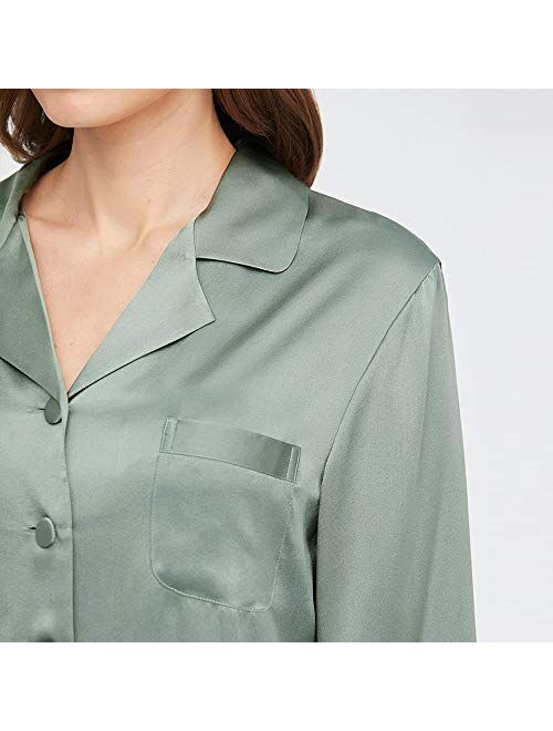 LilySilk Silk Pajamas for Women Pure Full Length Long 22 Momme 100% Mulberry Silk Luxury