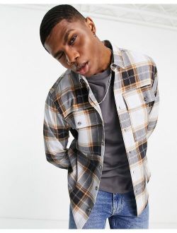 straight hem shirt in blue and black check