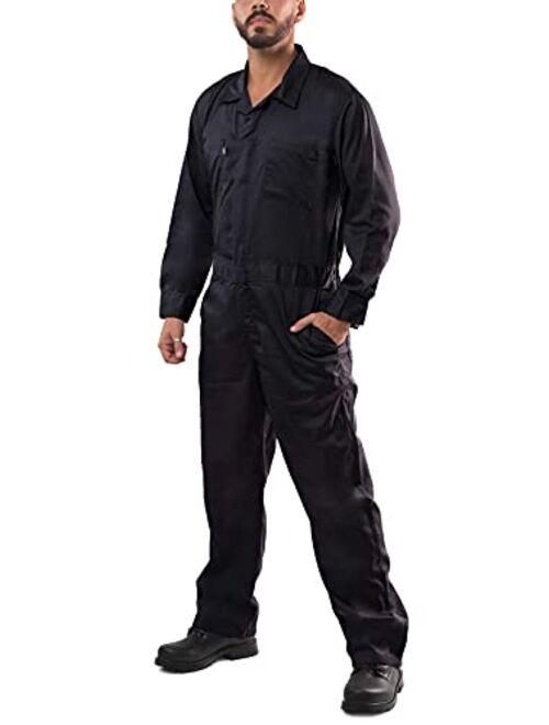 Kolossus Men's Long Sleeve Coverall - Blended - Adjustable Cuff - Utility Pockets