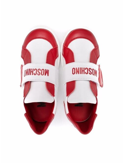Moschino Kids two-tone leather sneakers