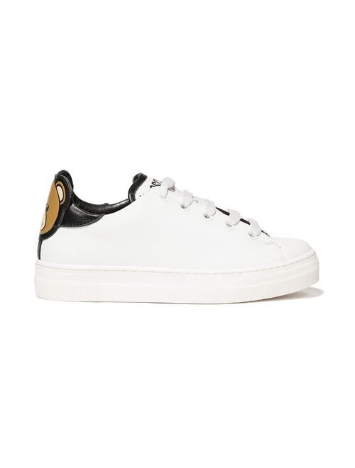 Moschino Kids Teddy logo leather sneakers