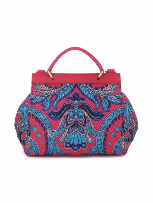 Dolce & Gabbana Kids floral-embroidered logo bag