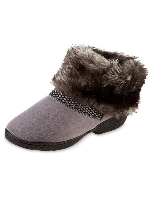 isotoner Women's Recycled Microsuede Mallory Boot Slipper, with Memory Foam