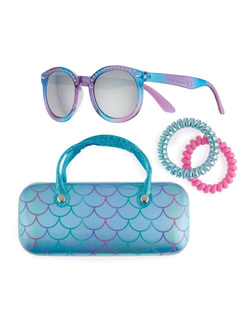 Girls Elli by Capelli 4-pc. Holographic Mermaid Sunglasses & Hair Coils Set