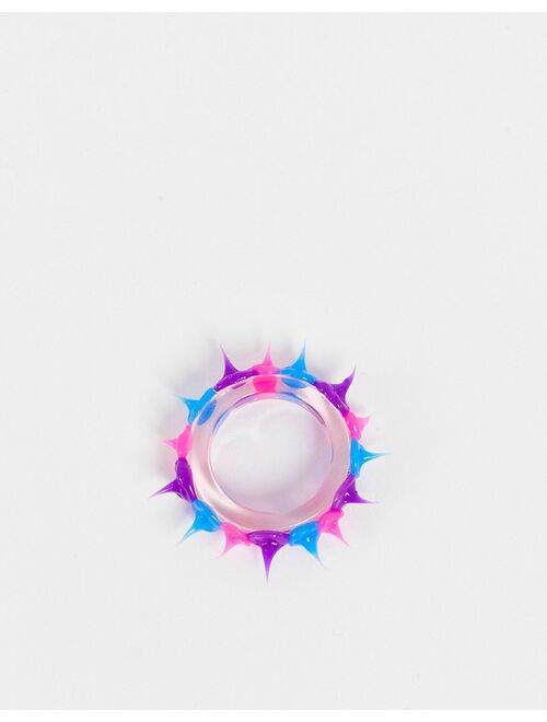 ASOS DESIGN ring with rubber spike design