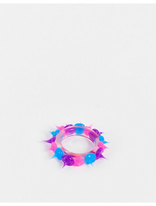 ASOS DESIGN ring with rubber spike design