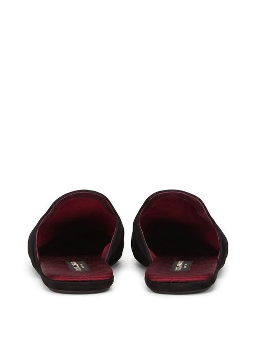 Dolce & Gabbana cross-embellished velvet slippers