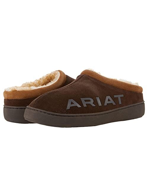 ARIAT Men's Indoor & Outdoor Suede Hooded Clog Slippers With Ariat Logo