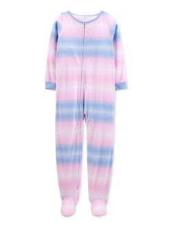 Little Girls 1-Piece Tie-Dye Fleece Footie Pajamas