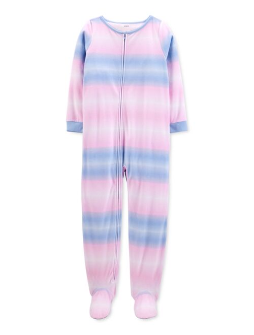 Carter's Little Girls 1-Piece Tie-Dye Fleece Footie Pajamas