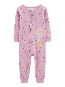 Baby Girls One-Piece Balloon 2-Way Zip Snug Fit Footless Pajama