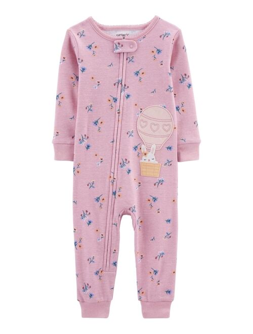 Carter's Baby Girls One-Piece Balloon 2-Way Zip Snug Fit Footless Pajama