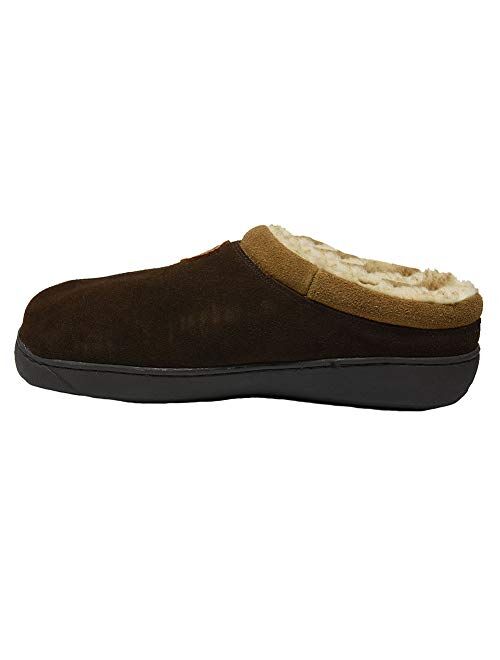 ARIAT Men's Genuine Suede Indoor & Outdoor Rubber Outsoles Cosy Scuff Slippers