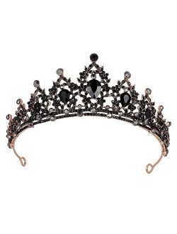 Kamirola - Queen Crown and Tiara Princess Crown for Women and Girls Crystal Headbands for Bridal, Princess for Wedding and Party (Black)