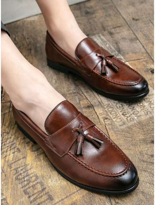 Shein Men Vintage Slip-on Tassel Loafers
