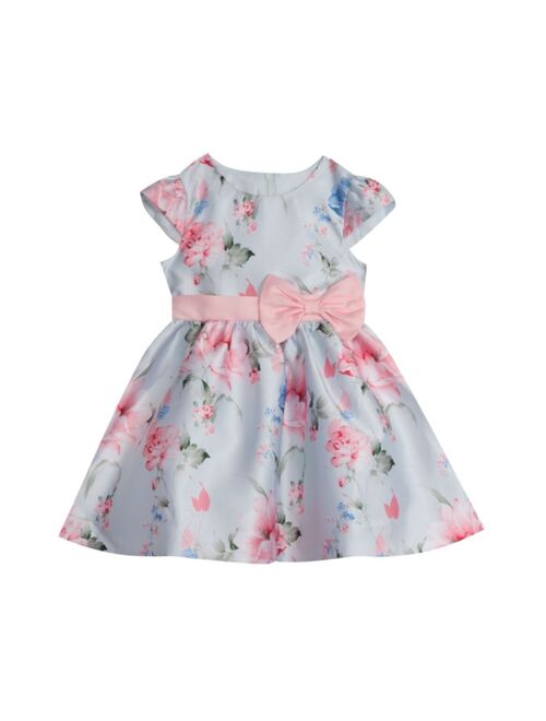 Rare Editions Little and Toddler Girls Printed Mikado Cap Sleeves Dress
