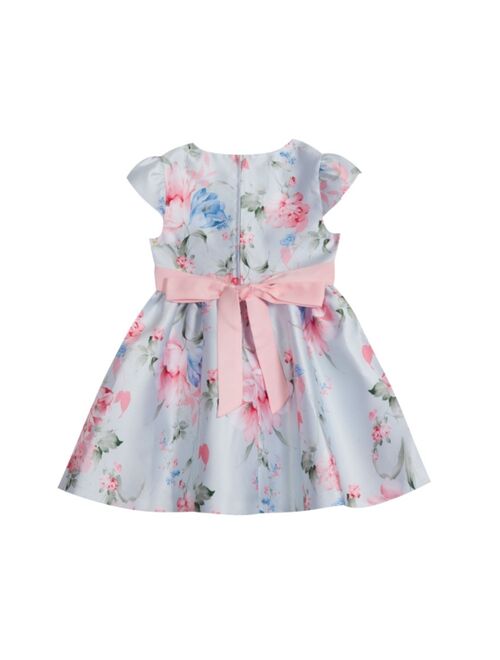 Rare Editions Little and Toddler Girls Printed Mikado Cap Sleeves Dress