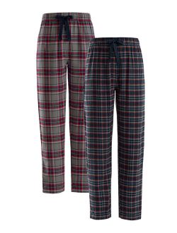 Sleep Pants Durable Elastic Waistband Plaid Pajamas (Men's), 2 Pack