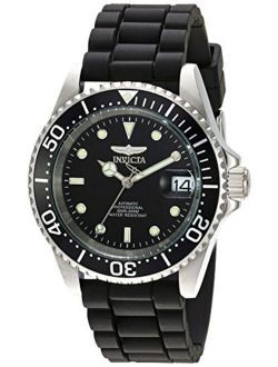 Men's 40mm Pro Diver Automatic-self-Wind Watch with Silicone Strap, 19 (Model: Black)