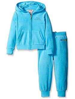 Baby Girls French Terry Jog Tracksuit Set, Blue, 12M