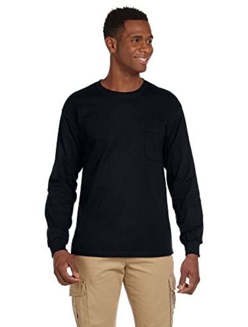 Gildan Ultra Cotton 6 oz. Long-Sleeve Pocket T-Shirt (G241) BLACK