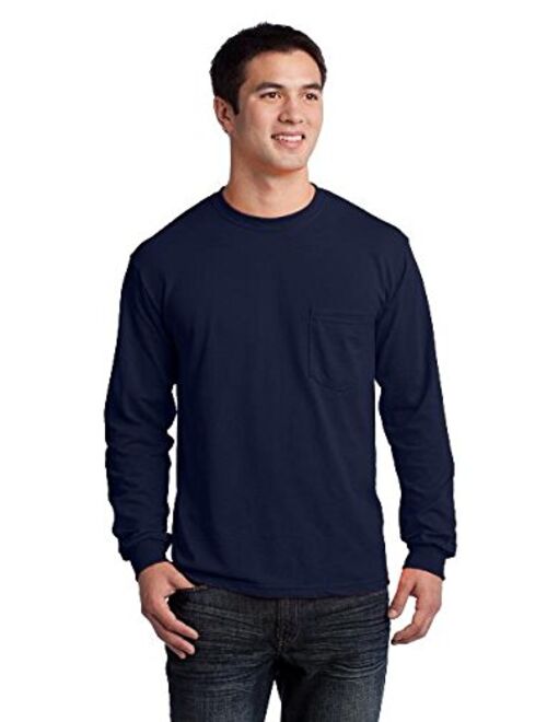 Gildan 2410 Ultra Cotton Adult Long-Sleeve T-Shirt with Pocket